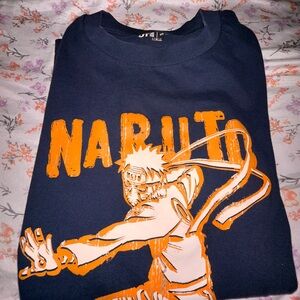 Naruto Graphic T-Shirt in Navy and Orange